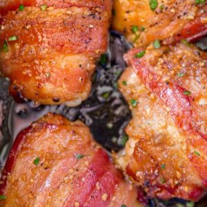 Skinless Bacon Wrapped Chicken Thighs