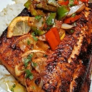 Spicy Seared Flounder with Veggies