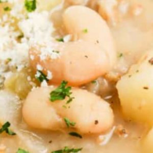 Navy bean Parmesan chicken soup