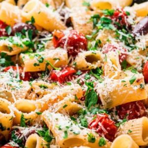 Sun-dried tomatoes made with a light creamy sauce over pasta